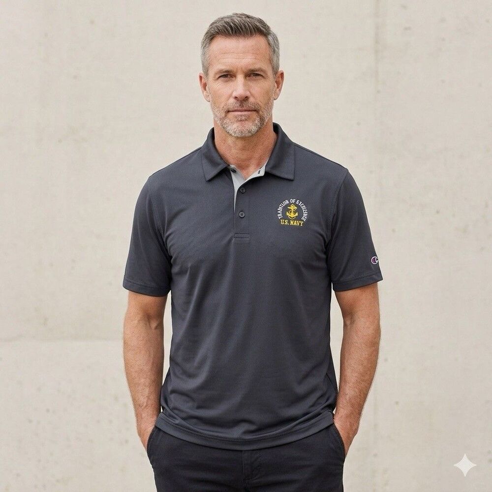 Champion Men's US Navy "Tradition of Excellence" Performance Polo Shirt L